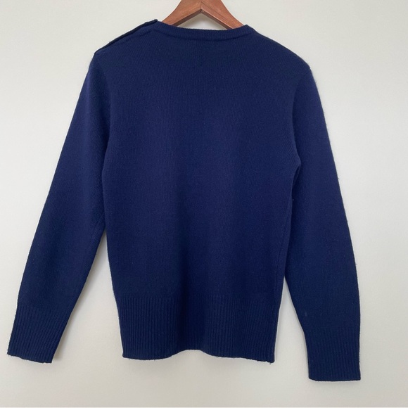 Neiman Marcus 100% Cashmere Rib Pullover Crewneck Sweater Buttons Small - Picture 7 of 8